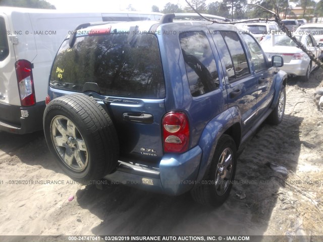 1J4GL58KX6W162730 - 2006 JEEP LIBERTY LIMITED BLUE photo 4