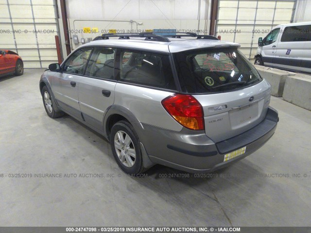 4S4BP61C757303397 - 2005 SUBARU LEGACY OUTBACK 2.5I SILVER photo 3