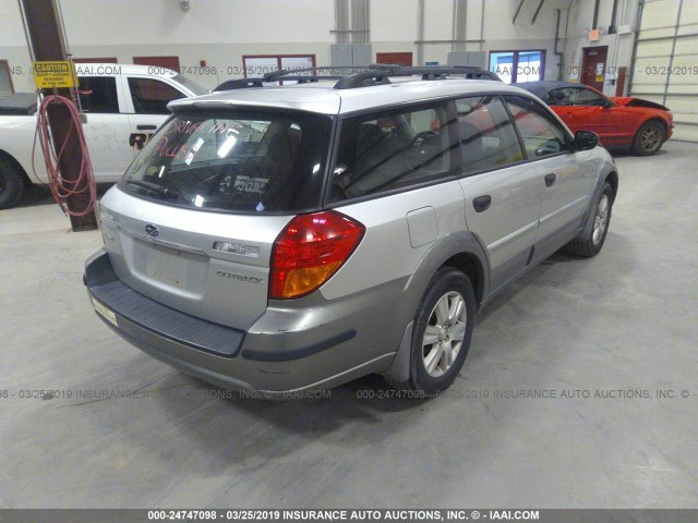 4S4BP61C757303397 - 2005 SUBARU LEGACY OUTBACK 2.5I SILVER photo 4