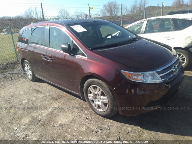 5FNRL5H21DB004809 - 2013 HONDA ODYSSEY LX BURGUNDY photo 1