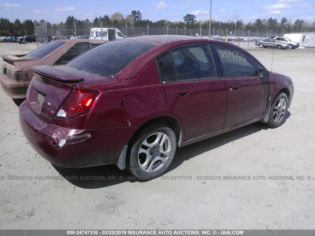 1G8AK52FX4Z194738 - 2004 SATURN ION LEVEL 3 MAROON photo 4