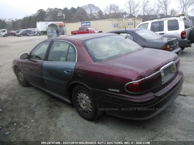 1G4HR54K52U206939 - 2002 BUICK LESABRE LIMITED MAROON photo 3