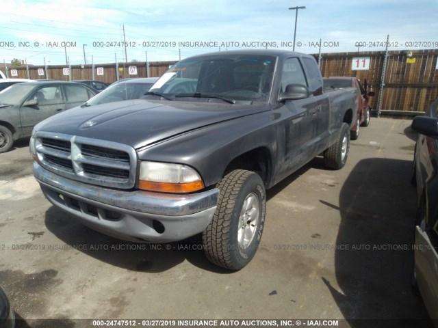 1D7HG42N74S618544 - 2004 DODGE DAKOTA SLT GRAY photo 2