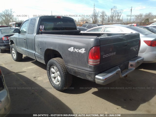 1D7HG42N74S618544 - 2004 DODGE DAKOTA SLT GRAY photo 3