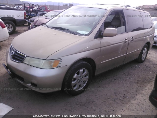 2HKRL18042H507305 - 2002 HONDA ODYSSEY EXL GOLD photo 2