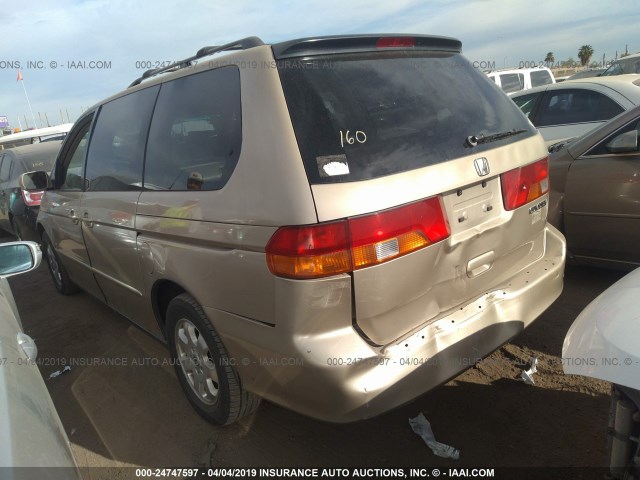 2HKRL18042H507305 - 2002 HONDA ODYSSEY EXL GOLD photo 3