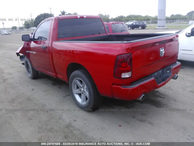 3C6JD6AT2CG250822 - 2012 DODGE RAM 1500 ST RED photo 3