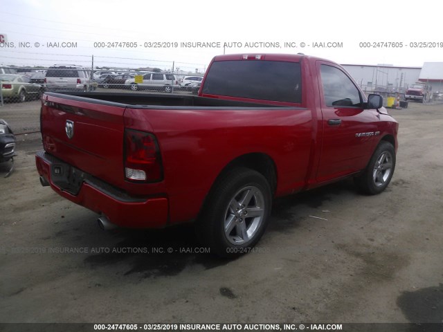 3C6JD6AT2CG250822 - 2012 DODGE RAM 1500 ST RED photo 4