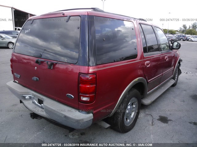 1FMRU17W12LA17107 - 2002 FORD EXPEDITION EDDIE BAUER RED photo 4