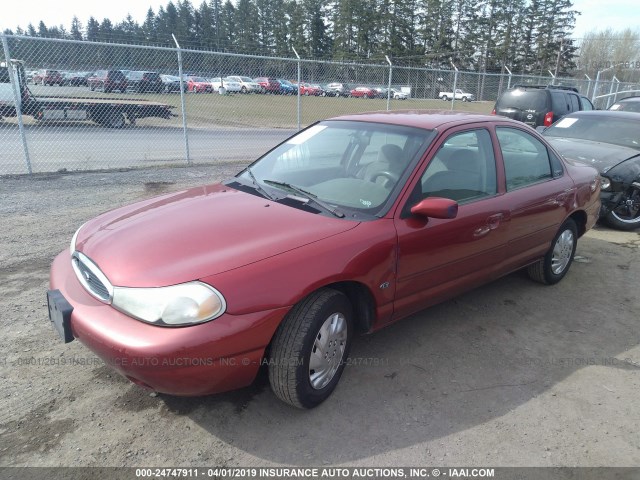 1FAFP6535WK274812 - 1998 FORD CONTOUR GL/SPORT/LX RED photo 2