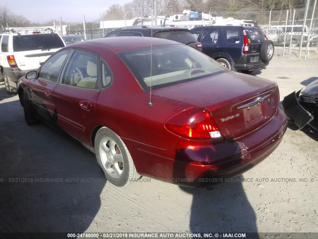 1FAFP55U3YG121323 - 2000 FORD TAURUS SES RED photo 3