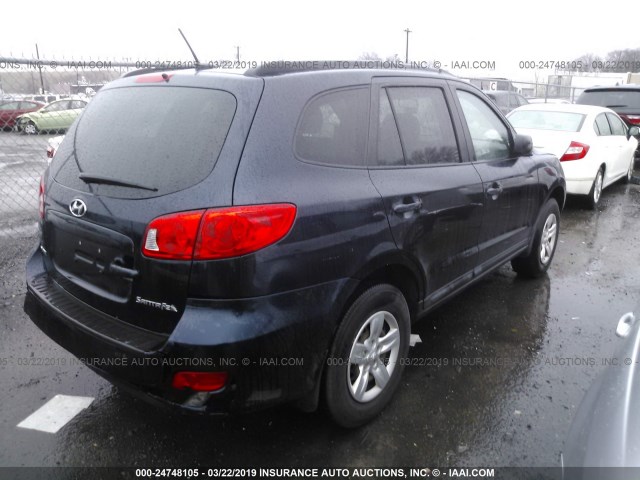 5NMSG13D69H258853 - 2009 HYUNDAI SANTA FE GLS BLUE photo 4