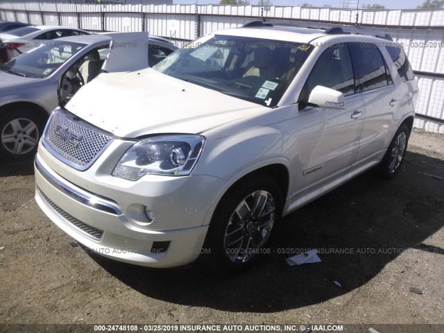 1GKKRTEDXCJ149983 - 2012 GMC ACADIA DENALI WHITE photo 2