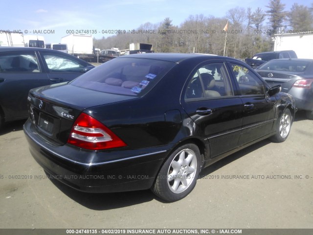 WDBRF81J14F514646 - 2004 MERCEDES-BENZ C 240 4MATIC BLACK photo 4