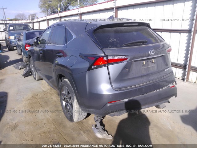 JTJYARBZ1G2046514 - 2016 LEXUS NX 200T/BASE/F SPORT GRAY photo 3