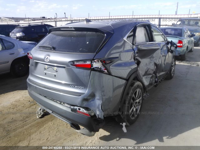 JTJYARBZ1G2046514 - 2016 LEXUS NX 200T/BASE/F SPORT GRAY photo 4