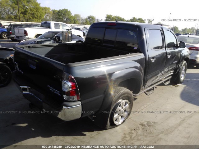 3TMJU62N49M081406 - 2009 TOYOTA TACOMA DOUBLE CAB PRERUNNER BLACK photo 4