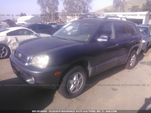 KM8SC73E44U736241 - 2004 HYUNDAI SANTA FE GLS/LX BLUE photo 2