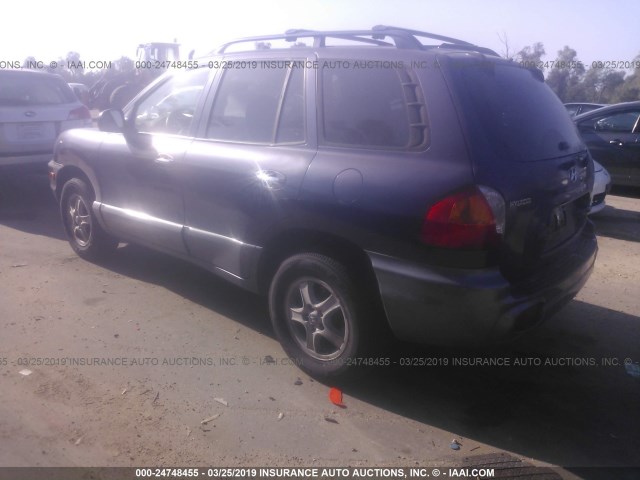 KM8SC73E44U736241 - 2004 HYUNDAI SANTA FE GLS/LX BLUE photo 3