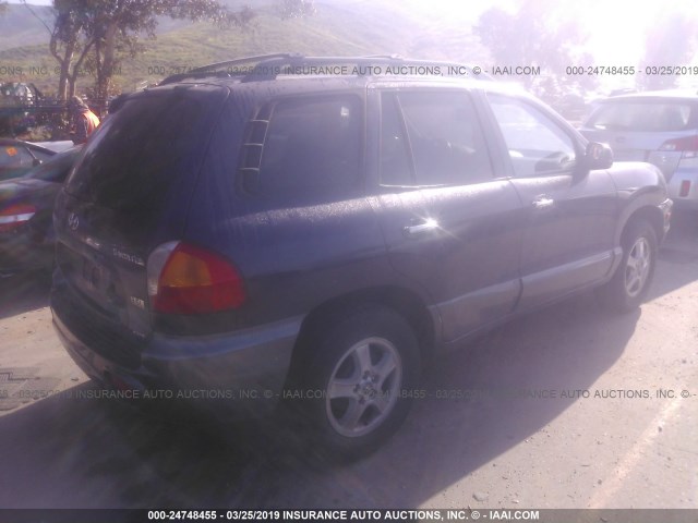 KM8SC73E44U736241 - 2004 HYUNDAI SANTA FE GLS/LX BLUE photo 4