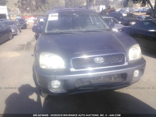 KM8SC73E44U736241 - 2004 HYUNDAI SANTA FE GLS/LX BLUE photo 6