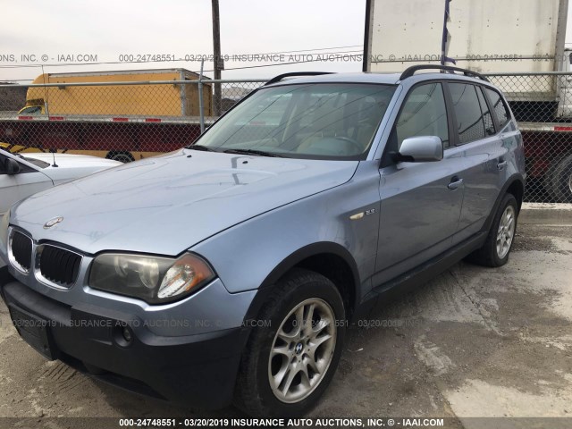 WBXPA73474WB29722 - 2004 BMW X3 2.5I Light Blue photo 2