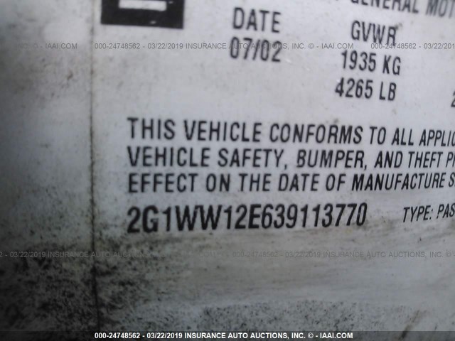 2G1WW12E639113770 - 2003 CHEVROLET MONTE CARLO LS 白色 照片 9