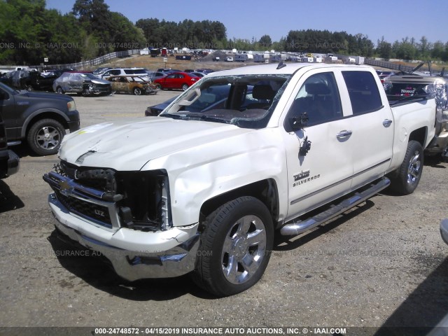 3GCPCSECXEG129192 - 2014 CHEVROLET SILVERADO C1500 LTZ WHITE photo 2