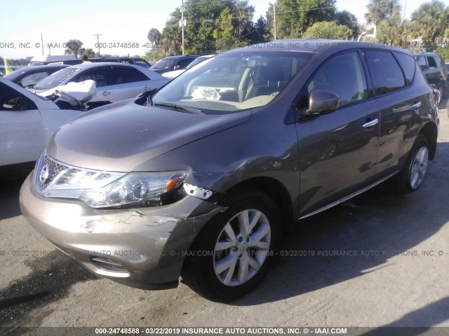 JN8AZ1MU6EW414681 - 2014 NISSAN Murano S/SL/SV/LE BROWN photo 2