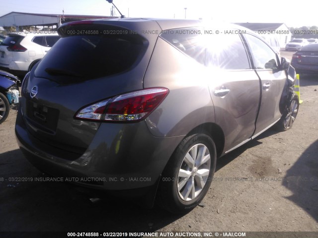 JN8AZ1MU6EW414681 - 2014 NISSAN Murano S/SL/SV/LE BROWN photo 4