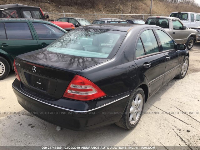 WDBRF81J34F472495 - 2004 MERCEDES-BENZ C 240 4MATIC BLACK photo 4