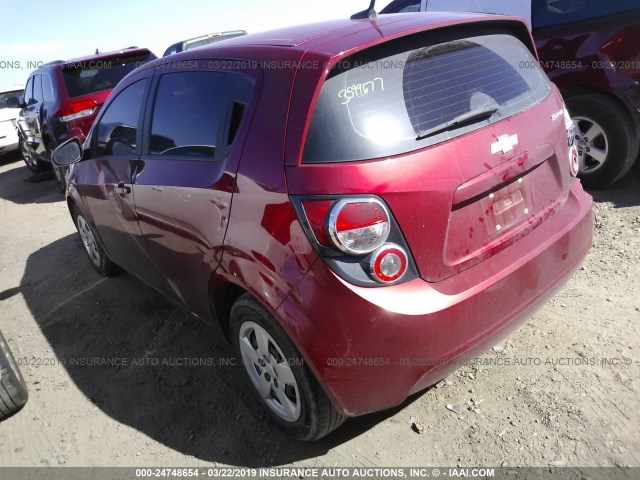 1G1JA6SH4D4151583 - 2013 CHEVROLET SONIC LS RED photo 3