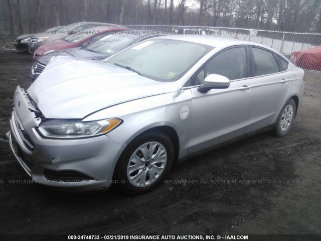 3FA6P0G76ER339206 - 2014 FORD FUSION S GRAY photo 2