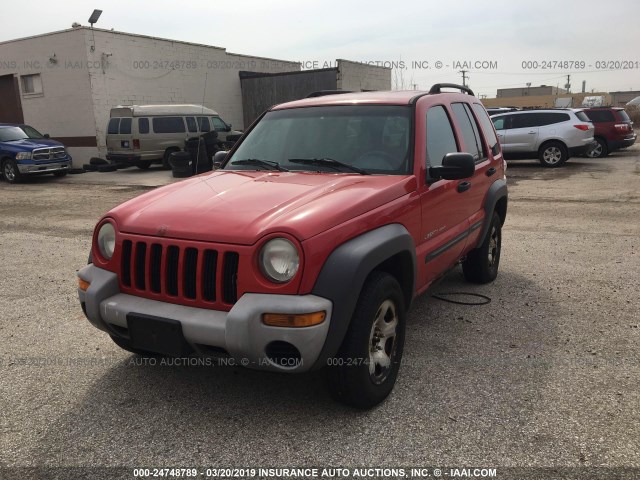 1J4GL48K73W734391 - 2003 JEEP LIBERTY SPORT/FREEDOM RED photo 2