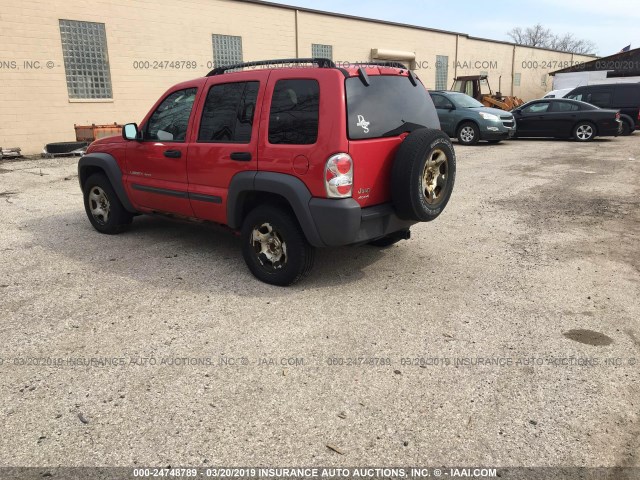 1J4GL48K73W734391 - 2003 JEEP LIBERTY SPORT/FREEDOM RED photo 3