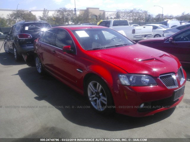 6G2ER57718L132133 - 2008 PONTIAC G8 RED photo 1