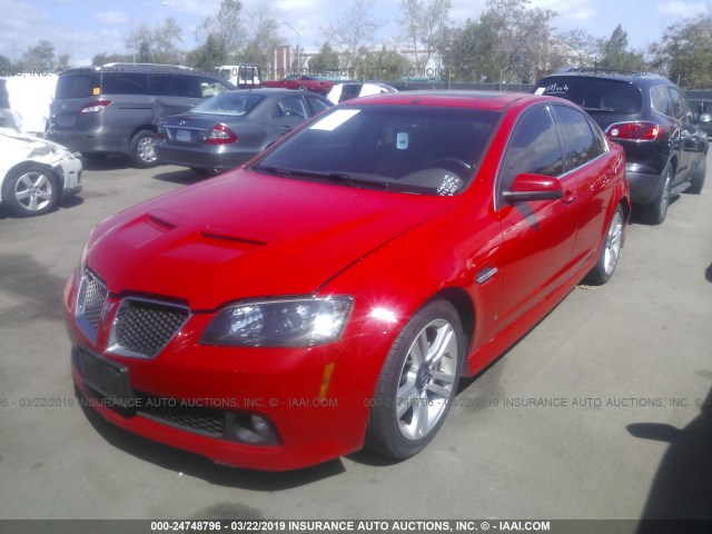 6G2ER57718L132133 - 2008 PONTIAC G8 RED photo 2