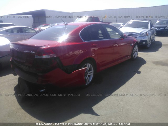 6G2ER57718L132133 - 2008 PONTIAC G8 RED photo 4