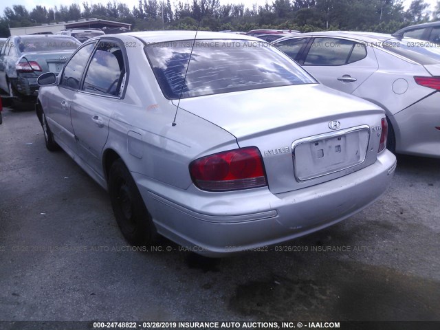 KMHWF25H33A869009 - 2003 HYUNDAI SONATA GL SILVER photo 3