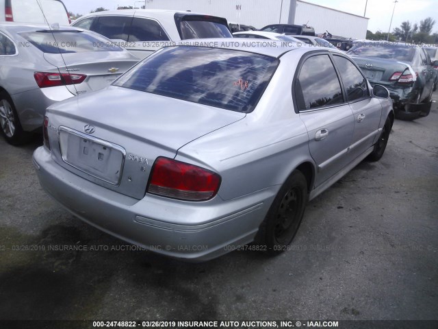 KMHWF25H33A869009 - 2003 HYUNDAI SONATA GL SILVER photo 4