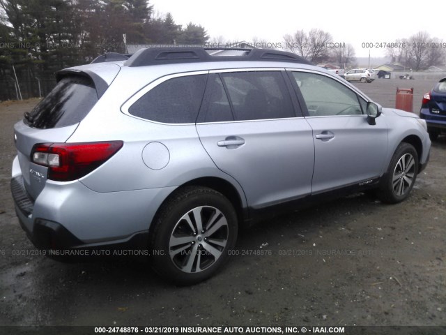 4S4BSENC3J3237239 - 2018 SUBARU OUTBACK 3.6R LIMITED SILVER photo 4