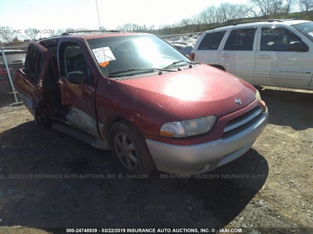 4N2ZN15T02D802056 - 2002 NISSAN QUEST GXE RED photo 1