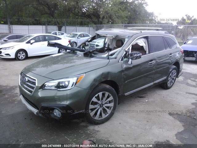 4S4BSETC9H3363652 - 2017 SUBARU OUTBACK TOURING GREEN photo 2