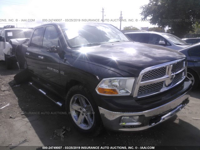 1C6RD7LT8CS202790 - 2012 DODGE RAM 1500 SLT BLACK photo 1