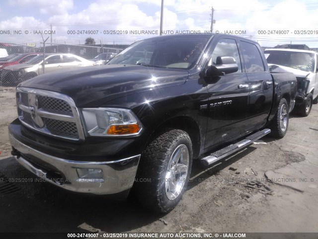 1C6RD7LT8CS202790 - 2012 DODGE RAM 1500 SLT BLACK photo 2