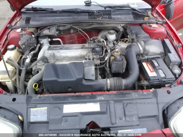 1G1JF12F847195930 - 2004 CHEVROLET CAVALIER LS RED photo 10