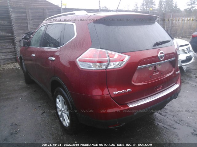 KNMAT2MV0GP619339 - 2016 NISSAN ROGUE S/SL/SV RED photo 3