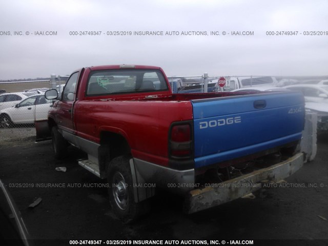 3B7KF26Z4WM260416 - 1998 DODGE RAM 2500 RED photo 3