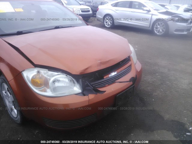 1G1AL15F377128306 - 2007 CHEVROLET COBALT LT ORANGE photo 6