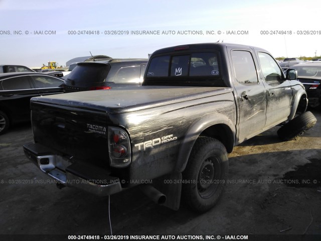 5TEGN92N04Z409988 - 2004 TOYOTA TACOMA DOUBLE CAB PRERUNNER BLACK photo 4